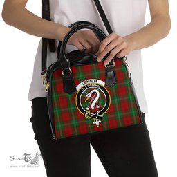 Scottish Lennox Tartan Shoulder Handbags with Family Crest Scottish Plaid Tartan Plaid - ScotsTee - scotstee.com