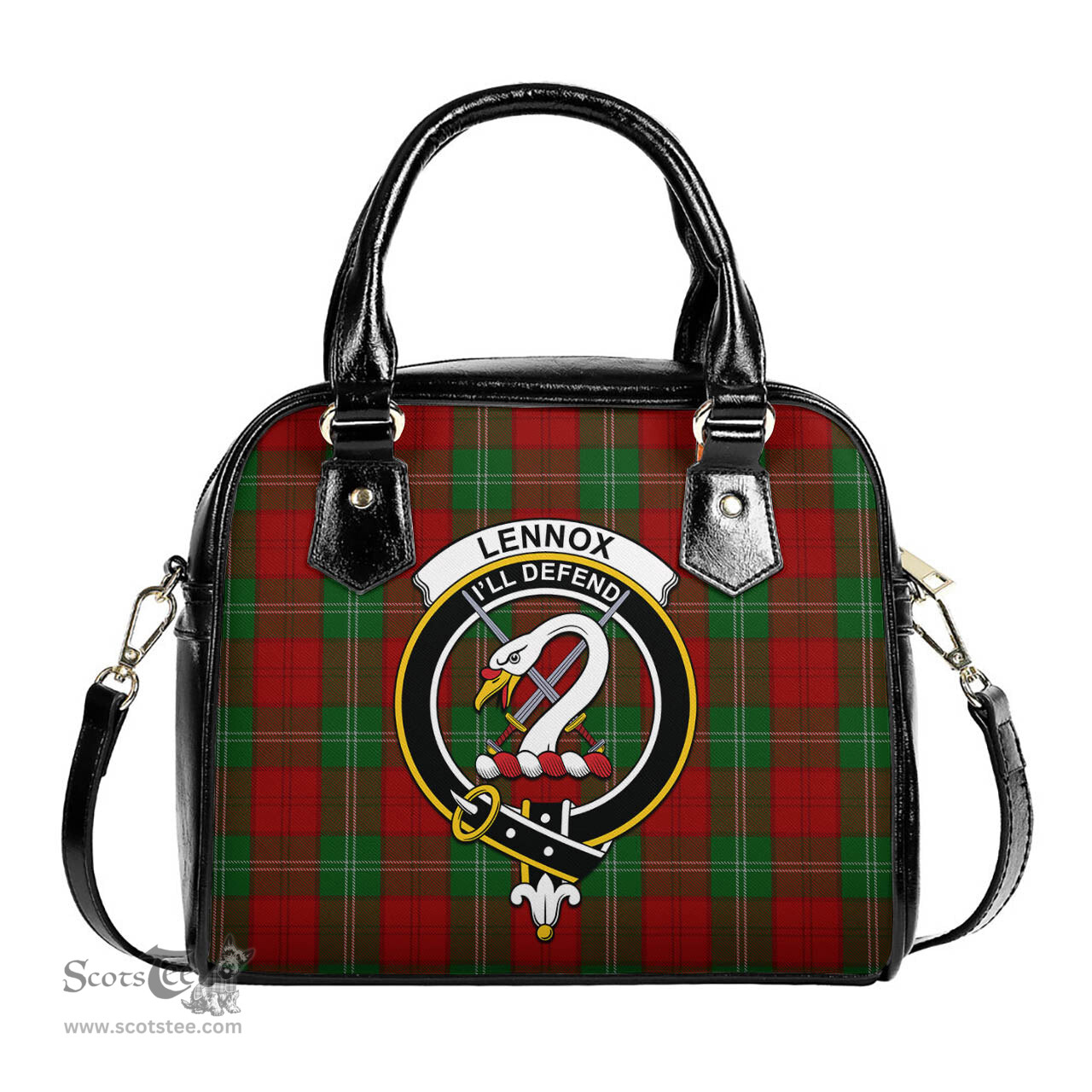 Scottish Lennox Tartan Shoulder Handbags with Family Crest Scottish Plaid Tartan Plaid - ScotsTee - scotstee.com