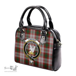 Scottish Lindsay Dress Red Tartan Shoulder Handbags with Family Crest Scottish Plaid Tartan Plaid - ScotsTee - scotstee.com