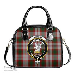 Scottish Lindsay Dress Red Tartan Shoulder Handbags with Family Crest Scottish Plaid Tartan Plaid - ScotsTee - scotstee.com