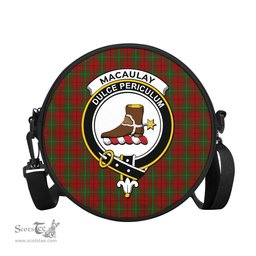 Scottish MacAulay Tartan Round Crossbody Bags - Round Purse with Family Crest Scottish Plaid Tartan Plaid - ScotsTee - scotstee.com