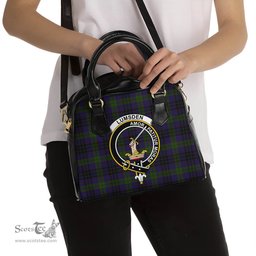 Scottish Lumsden Hunting Tartan Shoulder Handbags with Family Crest Scottish Plaid Tartan Plaid - ScotsTee - scotstee.com