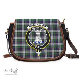 Scottish MacCallum Dress Tartan Saddle Crossbody Bag with Family Crest Scottish Plaid Tartan Plaid - ScotsTee - scotstee.com
