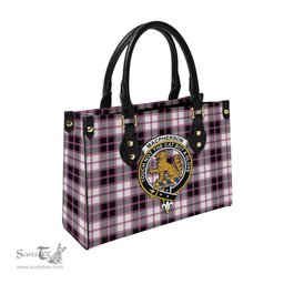 Scottish MacPherson Hunting Modern Tartan Leather Bag for Women with Family Crest Scottish Plaid Tartan Plaid - ScotsTee - scotstee.com