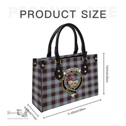 Scottish MacDonald Dress Ancient Tartan Leather Bag for Women with Family Crest Scottish Plaid Tartan Plaid - ScotsTee - scotstee.com
