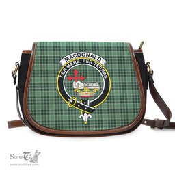 Scottish MacDonald Lord of the Isles Hunting Tartan Saddle Crossbody Bag with Family Crest Scottish Plaid Tartan Plaid - ScotsTee - scotstee.com
