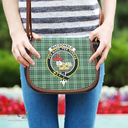 Scottish MacDonald Lord of the Isles Hunting Tartan Saddle Crossbody Bag with Family Crest Scottish Plaid Tartan Plaid - ScotsTee - scotstee.com