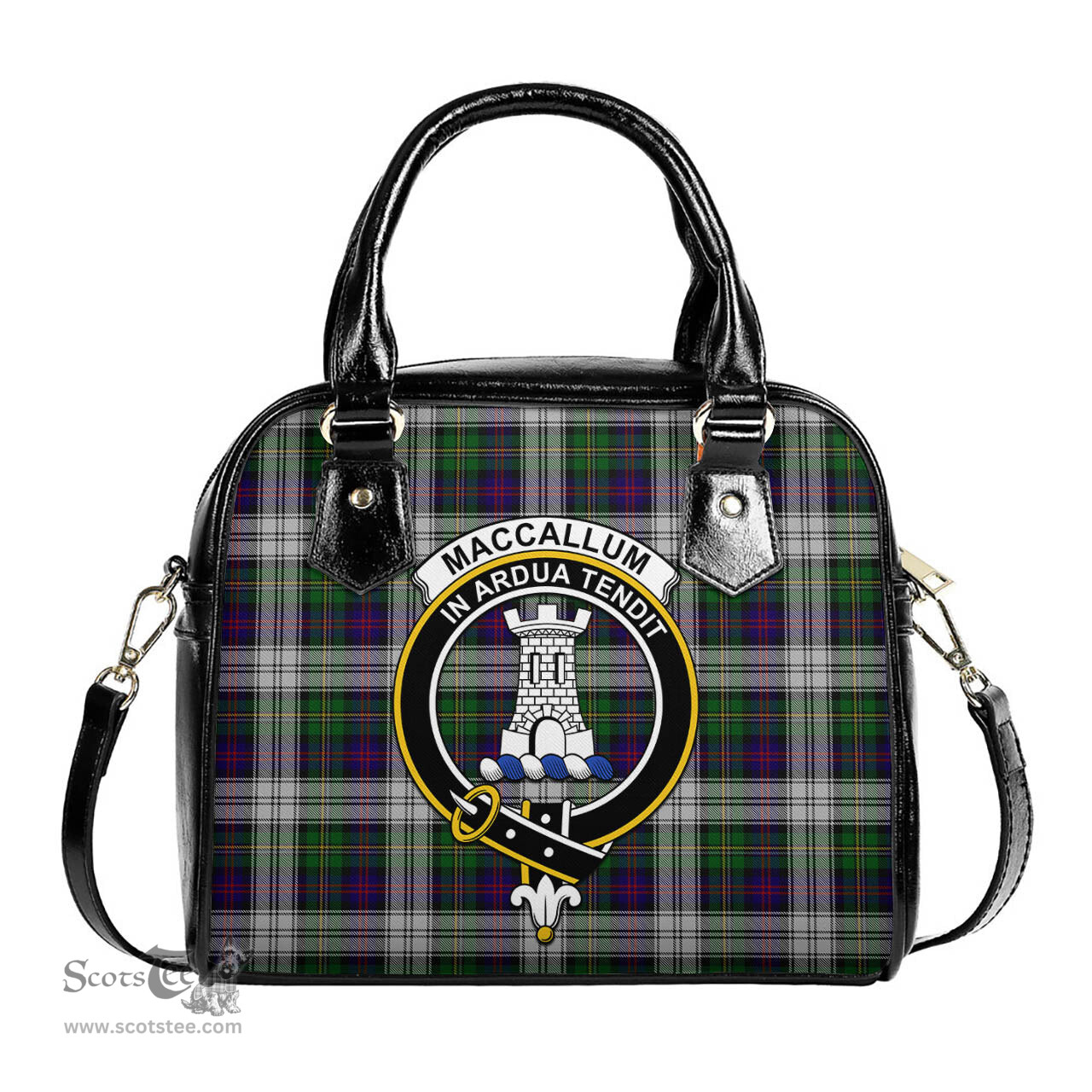 Scottish MacCallum Dress Tartan Shoulder Handbags with Family Crest Scottish Plaid Tartan Plaid - ScotsTee - scotstee.com