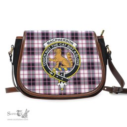 Scottish MacPherson Hunting Modern Tartan Saddle Crossbody Bag with Family Crest Scottish Plaid Tartan Plaid - ScotsTee - scotstee.com