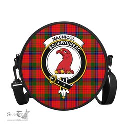 Scottish MacNicol of Scorrybreac Tartan Round Crossbody Bags - Round Purse with Family Crest Scottish Plaid Tartan Plaid - ScotsTee - scotstee.com
