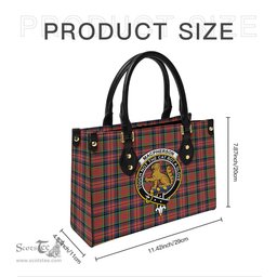 Scottish MacPherson Ancient Tartan Leather Bag for Women with Family Crest Scottish Plaid Tartan Plaid - ScotsTee - scotstee.com