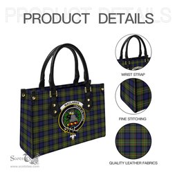 Scottish MacLaren Modern Tartan Leather Bag for Women with Family Crest Scottish Plaid Tartan Plaid - ScotsTee - scotstee.com