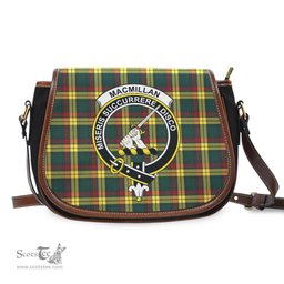 Scottish MacMillan Old Modern Tartan Saddle Crossbody Bag with Family Crest Scottish Plaid Tartan Plaid - ScotsTee - scotstee.com