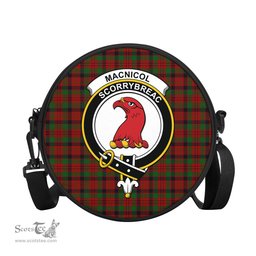 Scottish MacNicol Tartan Round Crossbody Bags - Round Purse with Family Crest Scottish Plaid Tartan Plaid - ScotsTee - scotstee.com