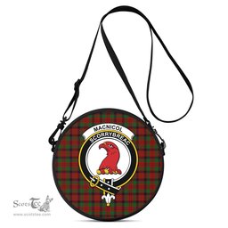Scottish MacNicol Tartan Round Crossbody Bags - Round Purse with Family Crest Scottish Plaid Tartan Plaid - ScotsTee - scotstee.com