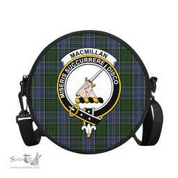 Scottish MacMillan Hunting Tartan Round Crossbody Bags - Round Purse with Family Crest Scottish Plaid Tartan Plaid - ScotsTee - scotstee.com