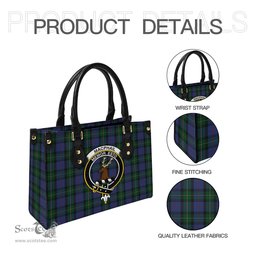 Scottish MacPhail Hunting Tartan Leather Bag for Women with Family Crest Scottish Plaid Tartan Plaid - ScotsTee - scotstee.com
