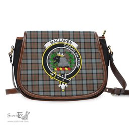 Scottish MacLaren Weathered Tartan Saddle Crossbody Bag with Family Crest Scottish Plaid Tartan Plaid - ScotsTee - scotstee.com