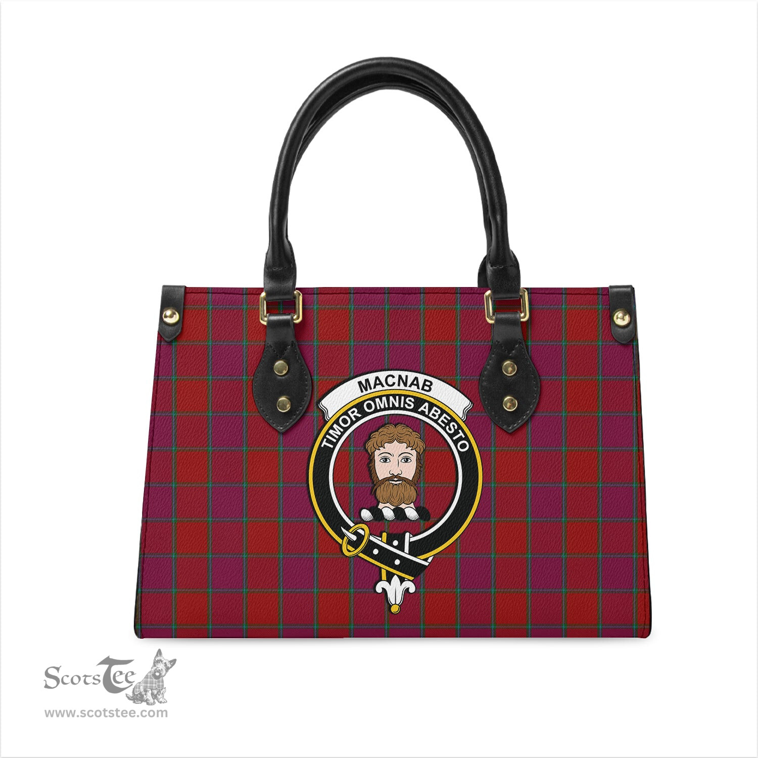 Scottish MacNab Old Tartan Leather Bag for Women with Family Crest Scottish Plaid Tartan Plaid - ScotsTee - scotstee.com