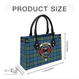 Scottish MacLeod of Harris Ancient Tartan Leather Bag for Women with Family Crest Scottish Plaid Tartan Plaid - ScotsTee - scotstee.com