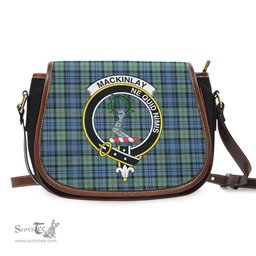 Scottish MacKinlay Ancient Tartan Saddle Crossbody Bag with Family Crest Scottish Plaid Tartan Plaid - ScotsTee - scotstee.com