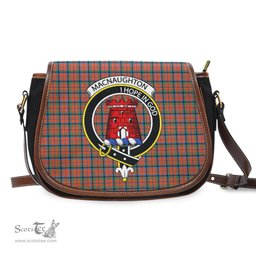 Scottish MacNaughton Ancient Tartan Saddle Crossbody Bag with Family Crest Scottish Plaid Tartan Plaid - ScotsTee - scotstee.com