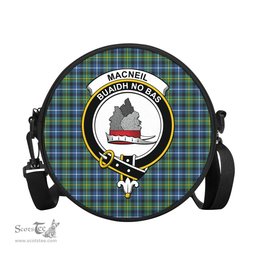 Scottish MacNeil of Barra Ancient Tartan Round Crossbody Bags - Round Purse with Family Crest Scottish Plaid Tartan Plaid - ScotsTee - scotstee.com