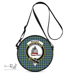 Scottish MacNeil of Barra Ancient Tartan Round Crossbody Bags - Round Purse with Family Crest Scottish Plaid Tartan Plaid - ScotsTee - scotstee.com