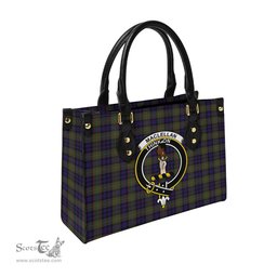 Scottish MacLellan Tartan Leather Bag for Women with Family Crest Scottish Plaid Tartan Plaid - ScotsTee - scotstee.com