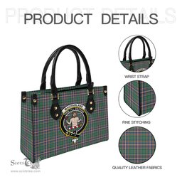 Scottish MacFarlane Hunting Ancient Tartan Leather Bag for Women with Family Crest Scottish Plaid Tartan Plaid - ScotsTee - scotstee.com