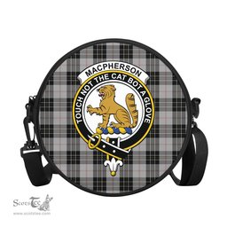 Scottish MacPherson Dress Tartan Round Crossbody Bags - Round Purse with Family Crest Scottish Plaid Tartan Plaid - ScotsTee - scotstee.com