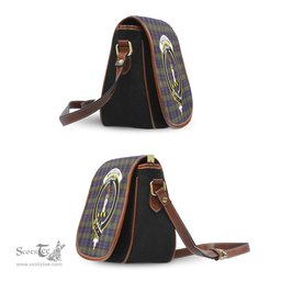 Scottish MacLellan Tartan Saddle Crossbody Bag with Family Crest Scottish Plaid Tartan Plaid - ScotsTee - scotstee.com