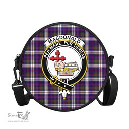 Scottish MacDonald Dress Modern Tartan Round Crossbody Bags - Round Purse with Family Crest Scottish Plaid Tartan Plaid - ScotsTee - scotstee.com