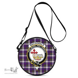 Scottish MacDonald Dress Modern Tartan Round Crossbody Bags - Round Purse with Family Crest Scottish Plaid Tartan Plaid - ScotsTee - scotstee.com