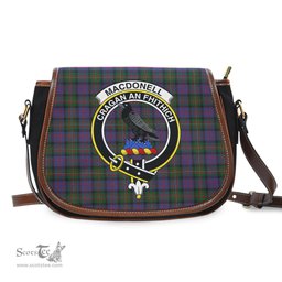 Scottish MacDonell of Glengarry Tartan Saddle Crossbody Bag with Family Crest Scottish Plaid Tartan Plaid - ScotsTee - scotstee.com
