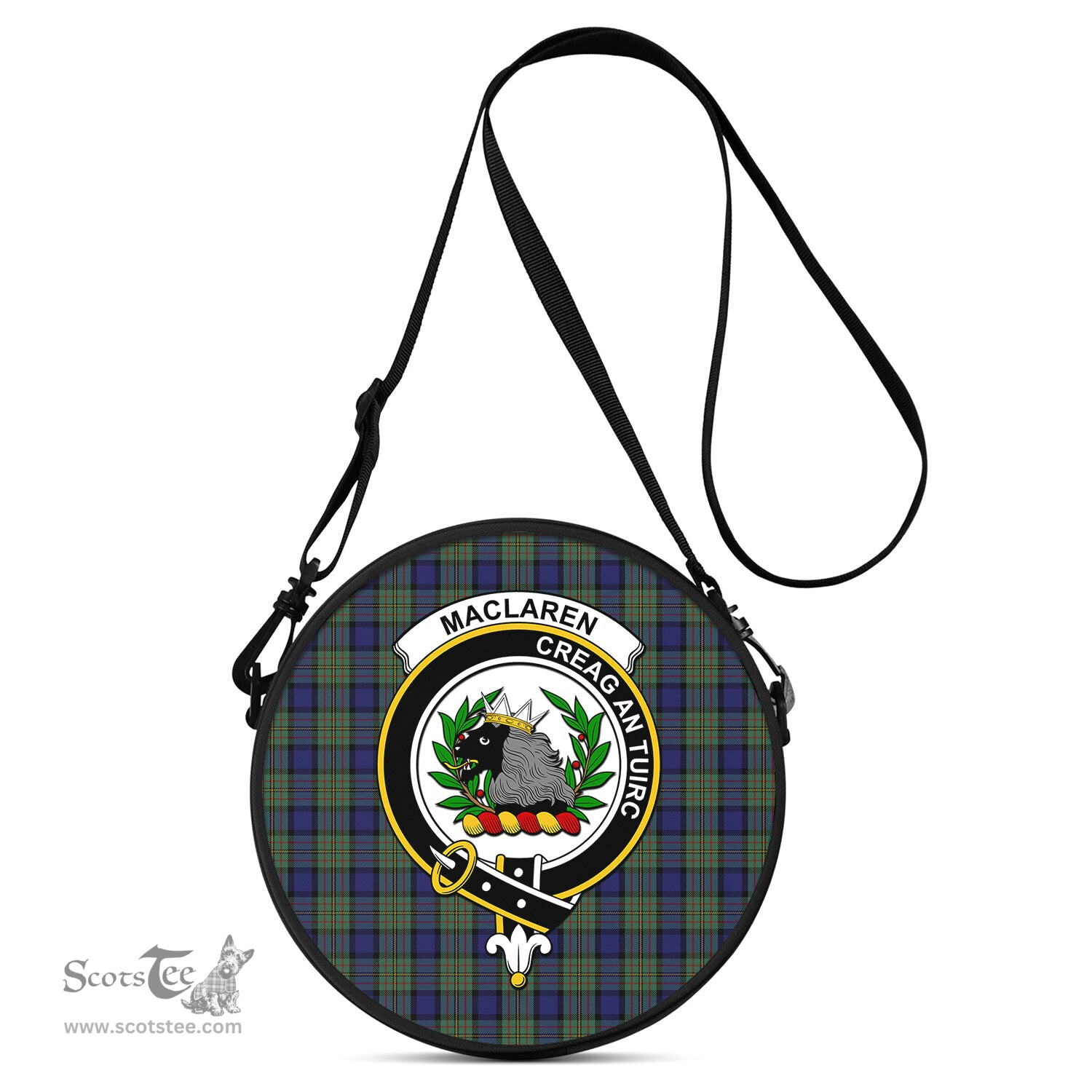 Scottish MacLaren Tartan Round Crossbody Bags - Round Purse with Family Crest Scottish Plaid Tartan Plaid - ScotsTee - scotstee.com