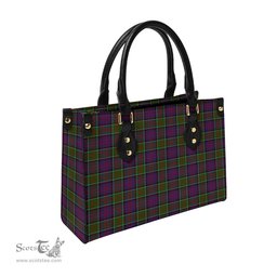 Scottish MacDonald of Clan Ranald Modern Tartan Leather Bag for Women Scottish Plaid Tartan Plaid - ScotsTee - scotstee.com
