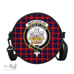 Scottish MacLachlan Modern Tartan Round Crossbody Bags - Round Purse with Family Crest Scottish Plaid Tartan Plaid - ScotsTee - scotstee.com