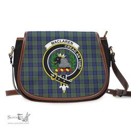 Scottish MacLaren Tartan Saddle Crossbody Bag with Family Crest Scottish Plaid Tartan Plaid - ScotsTee - scotstee.com