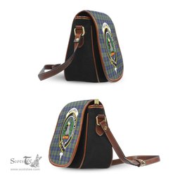 Scottish MacLaren Tartan Saddle Crossbody Bag with Family Crest Scottish Plaid Tartan Plaid - ScotsTee - scotstee.com