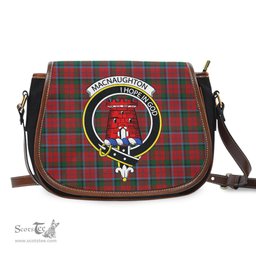 Scottish MacNaughton Tartan Saddle Crossbody Bag with Family Crest Scottish Plaid Tartan Plaid - ScotsTee - scotstee.com