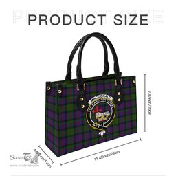Scottish MacDonald Tartan Leather Bag for Women with Family Crest Scottish Plaid Tartan Plaid - ScotsTee - scotstee.com