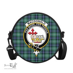 Scottish MacDonald of the Isles Hunting Ancient Tartan Round Crossbody Bags - Round Purse with Family Crest Scottish Plaid Tartan Plaid - ScotsTee - scotstee.com