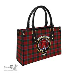 Scottish MacNaughton Tartan Leather Bag for Women with Family Crest Scottish Plaid Tartan Plaid - ScotsTee - scotstee.com