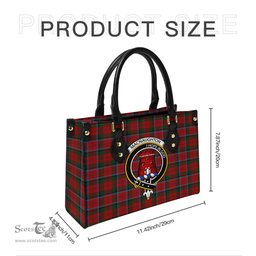Scottish MacNaughton Tartan Leather Bag for Women with Family Crest Scottish Plaid Tartan Plaid - ScotsTee - scotstee.com