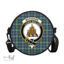 Scottish MacKenzie Ancient Tartan Round Crossbody Bags - Round Purse with Family Crest Scottish Plaid Tartan Plaid - ScotsTee - scotstee.com
