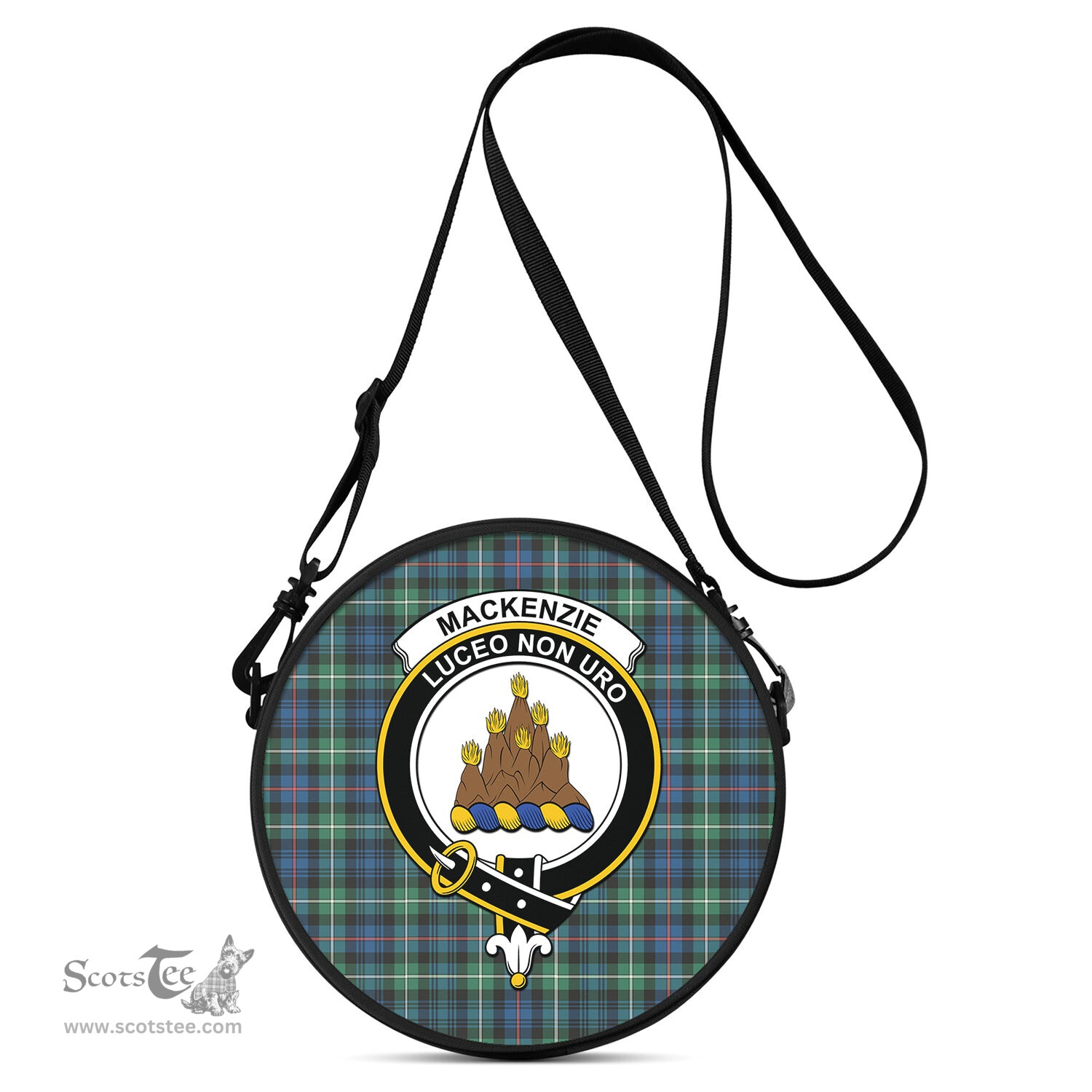 Scottish MacKenzie Ancient Tartan Round Crossbody Bags - Round Purse with Family Crest Scottish Plaid Tartan Plaid - ScotsTee - scotstee.com