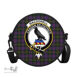 Scottish MacDonell of Glengarry Tartan Round Crossbody Bags - Round Purse with Family Crest Scottish Plaid Tartan Plaid - ScotsTee - scotstee.com