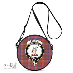 Scottish MacRae Ancient Tartan Round Crossbody Bags - Round Purse with Family Crest Scottish Plaid Tartan Plaid - ScotsTee - scotstee.com