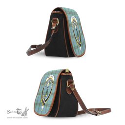 Scottish MacInnes Ancient Tartan Saddle Crossbody Bag with Family Crest Scottish Plaid Tartan Plaid - ScotsTee - scotstee.com
